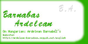 barnabas ardelean business card